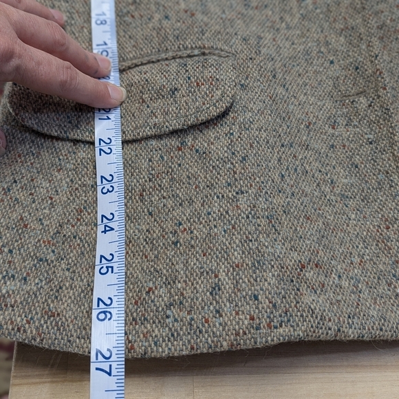 Vintage Classic Tweed Hunt Jacket L Leather Knot Buttons Wool Heritage Academia - Picture 14 of 17